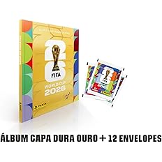 Kit C/ 1 Álbum Copa Do Mundo 2026 Capa Ouro + 12 Envelopes (84 figurinhas) FIFA Word Cup 2026