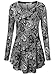 BAISHENGGT Women's Long Sleeve Loose Flared Tunic Top XXL Black Paisley