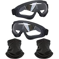 Immoono Motorcycle Goggles & Face Masks Set - 5 PC UV Protection Goggles With 8 PC Skull Balaclavas