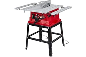 KOKEBREN 10 Inch Table Saw, Portable Benchtop Table Saw, Stand & Push Stick, Adjustable Blade Height, With Port for Connecting Dust Collector, 90°Cross Cut & 0-45°Bevel Cut, 5000RPM