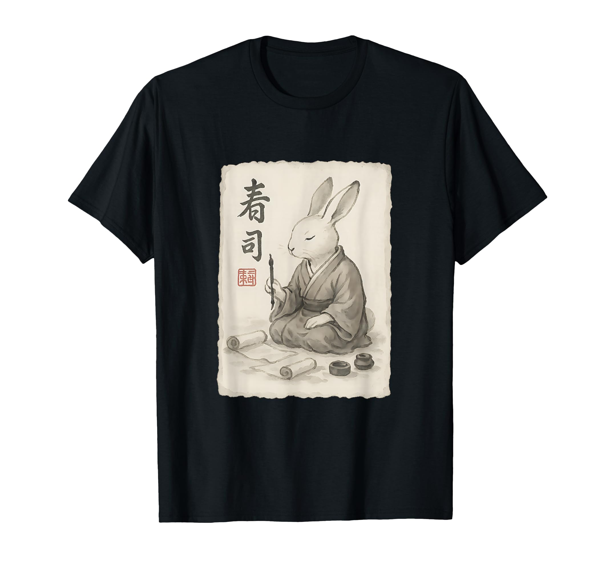 Photo 1 of ** army green **
EdoEra Sumie Rabbit Calligrapher Art Vintage Japanese T-Shirt size large