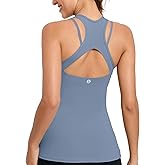 RUNNING GIRL Workout Tank Tops with Built in Bras for Women,Compression Shirt Strappy Back Athletic Yoga Tops