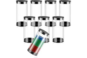 Remerry 8 Pcs 3.94 x 1.77 Inch Poker Chip Storage Tube, 30 PC Clear Casino Chip Tubes Plastic Collector with Lid for Coin Storage Casino Party Supplies