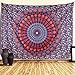 ZAMAT Mandala Tapestry, HD Print Indian Hippie Wall Tapestry,Bohemian Tapestry Wall Hanging with Hangers and Nails, Floral Wall Blanket for Living Dorm Room Decor (51.2 x 59.1 inch, Red)
