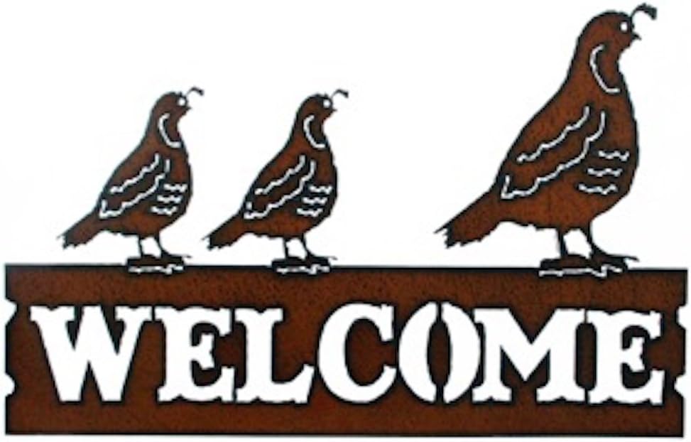 Southwestern Decor New Rustic Metal Quail Welcome Sign