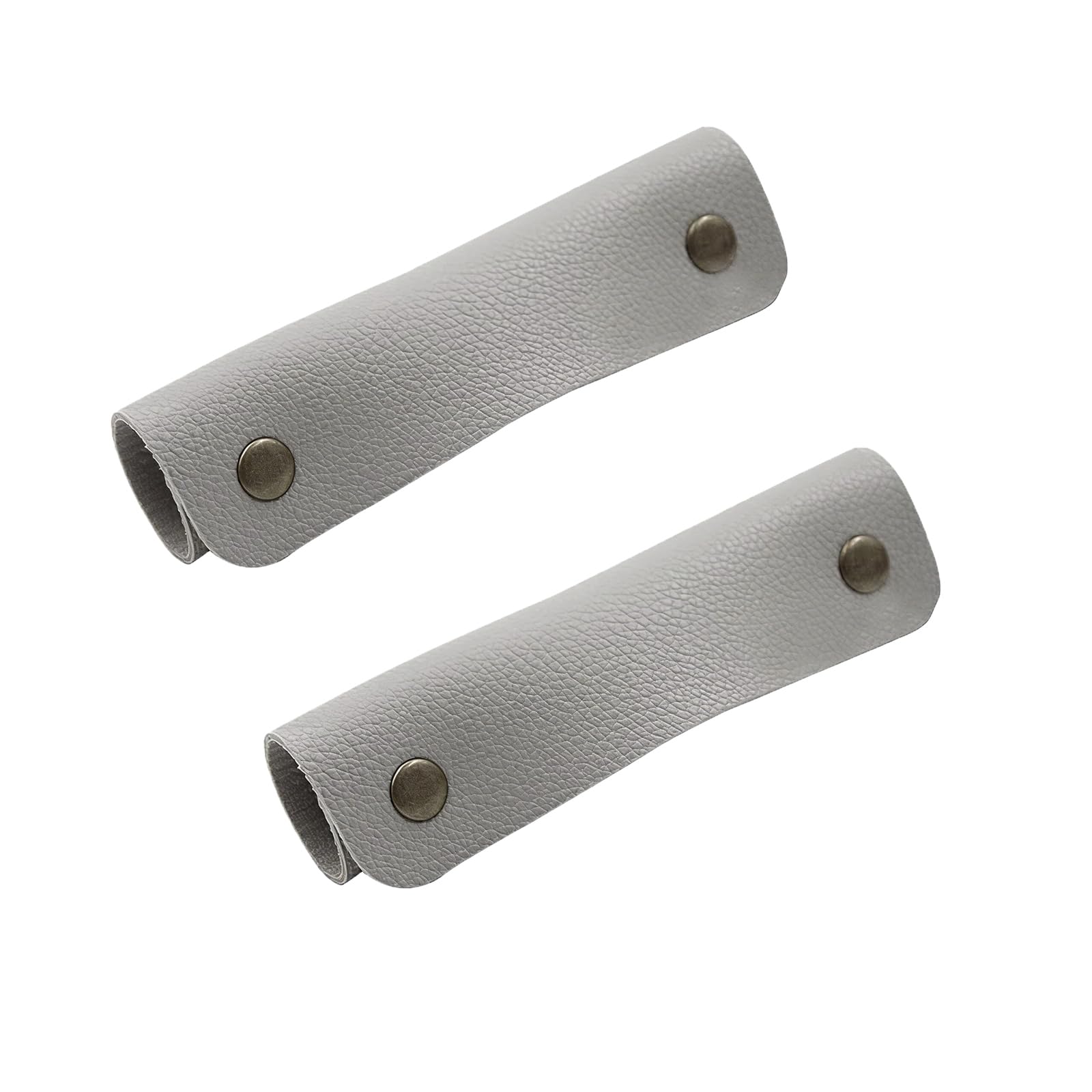 2Pcs Handbag Handle Leather Wrap Cover Purse Wallet Bag Handle Protectors Luggage Bag Grip Protector Saddle for DIY Craft Strap Making Supplies Gray