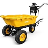 Electric Wheelbarrow Dump Cart Compatible with DeWalt 20V Battery | 300W Motor Utility Cart, 660lbs Load Capacity,2.5cu ft Wagon,3-speed,LED Light, anti-slope for Garden,Yard,Farm(Tool Only)