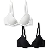 Amazon Essentials Women's Microfiber Lined Wired Scoop Bra, Pack of 2