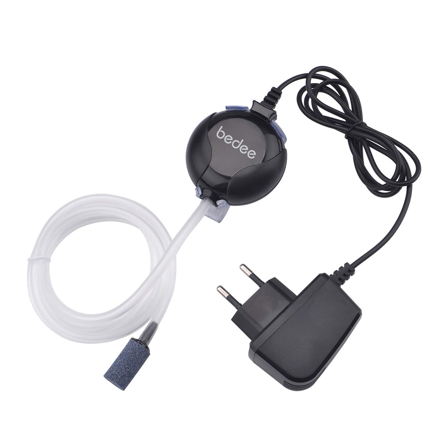 Pompa D\'aria per Acquario,bedee Mini Pompa Ossigeno Acquario Ultra Silenziosa a Risparmio Energetico 1W con Tubo D\'aria e Tubo Flessibile di Silicone, 220V