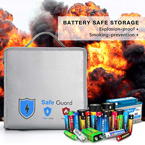 Fireproof Battery Storage Organizer, Jelly Comb Waterproof