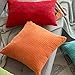 MIULEE Winter Fall Pack of 2 Orange Pillow Covers 20x20 Inch Soft Boho Striped Corduroy Throw Pillow Covers Decorative Square Cushion Cases Pillowcases for Sofa Bedroom Couch Home Decor.