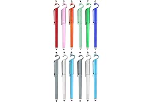 OSALADI 12pcs Multipurpose Touch Screen Stylus Pens with 0.5mm Black Gel Ink for Smartphones and Tablets,
