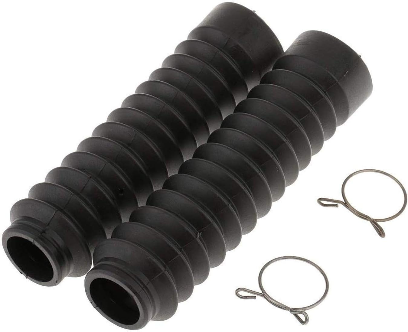 Amazon オートバイ 汎用 フロントフォーク ソフト ラバー ブーツ ダスト カバー 2個 セット 固定金具付 フロントフォーク