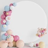 Putros Round Backdrop Cover, 6.6ft, Spandex Round Balloon Arch Cover, White | Stretchy Circle Arch Covers for Wedding, Birthday Party, Baby Shower Background Decoration