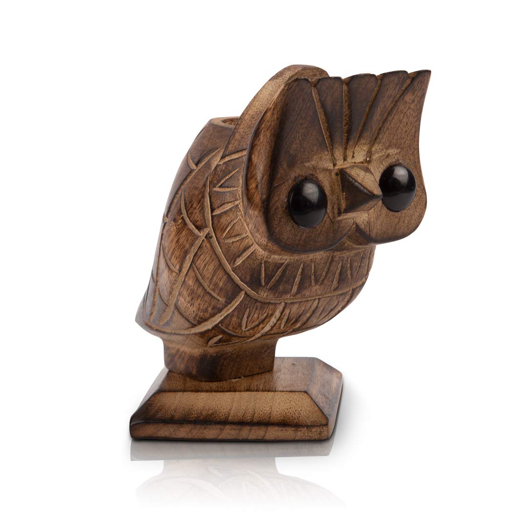 The Great Indian Bazaar Handmade Wooden Reading Glasses Spectacle Case & Pen Pencil Display Stand Holder Tabletop Desk Accessories Office Stationary Organizer For Home Office College (Antique)