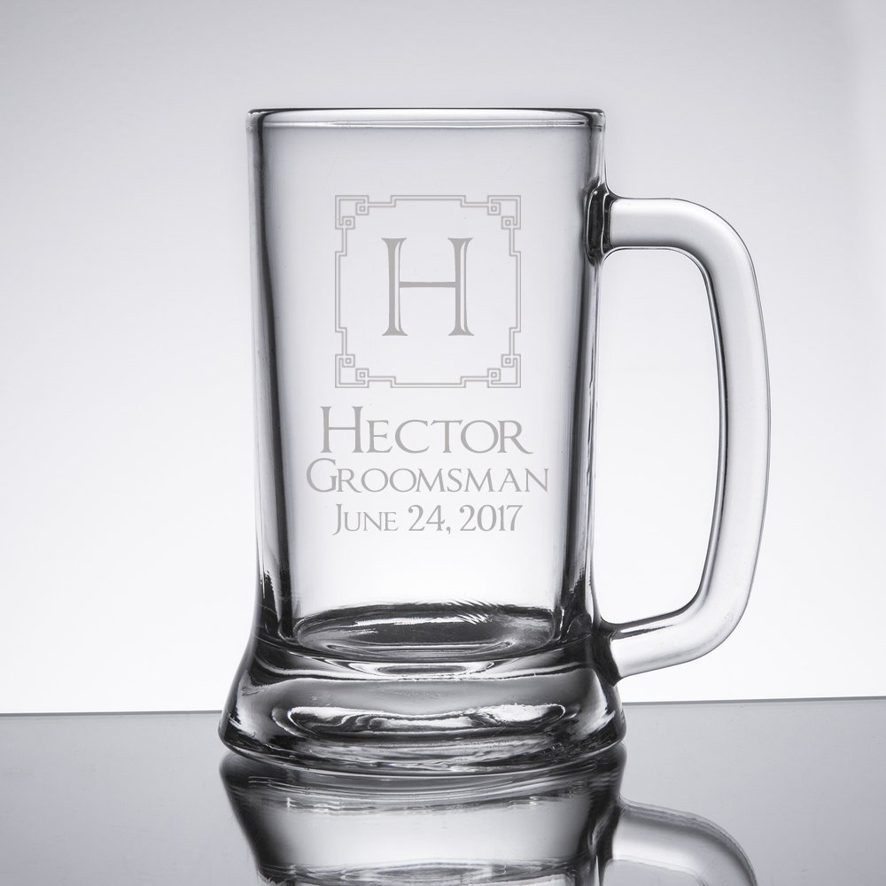 Personalized 16 oz Beer Mugs Set of 8 Handmade