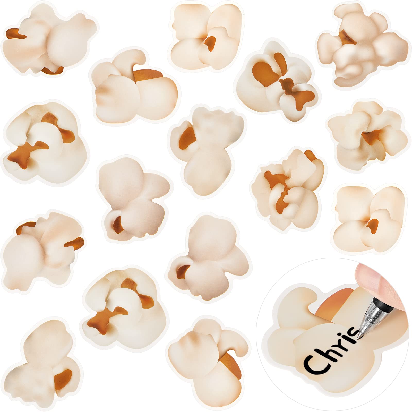 Photo 1 of Pajean 60 Packs Popcorn Stickers Mini Accents Fake Popcorn Various with 60 Packs Glue Point Dots Decorations for Classroom Blackboard Bulletin Board Wall School