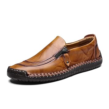 GPF-fei Herrenschuh Driving Schuh Fauter Runde Zehe Schuhe bequem So,Brown,38