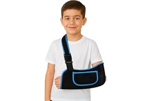 mosago kids arm sling, Lightweight & Breathable Medical Sling with Adjustable Shoulder Strap, Shoulder Mesh Immobilizer Slings for Elbow Injury/Torn Rotator Cuff/Wrist Injury/Surgery, Right or Left