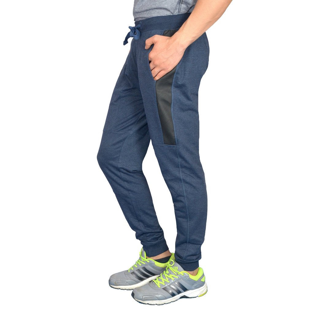 light blue leather work slim fit loungewear lower