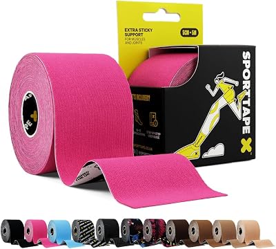 SPORTTAPE Kinesiology Tape 5cm x 5m Pink Waterproof Hypoallergenic