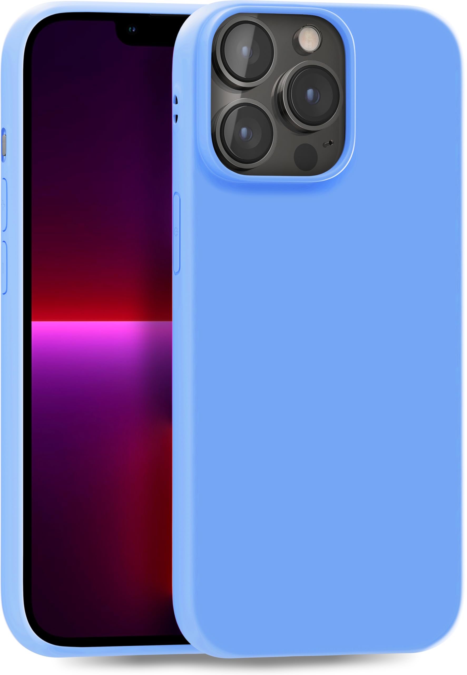 MyGadget TPU Case for iPhone 13 Pro - [ Camera Protection & Anti Fingerprint ] - Silicone Cover with Soft Touch & Anti Scratch Shell - Matte Light Blue