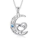 POTOPYY Animal Necklace 925 Sterling Silver Animal Pendant Women Jewelry Christmas Gifts for Women