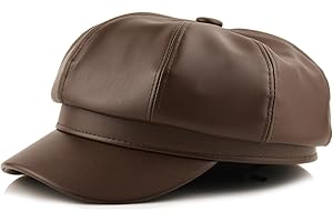KORIXINE Leather Newsboy Hat for Women - Spring Newsboy Beret for Men British Sailor Caps Design Retro Gatsby Hats