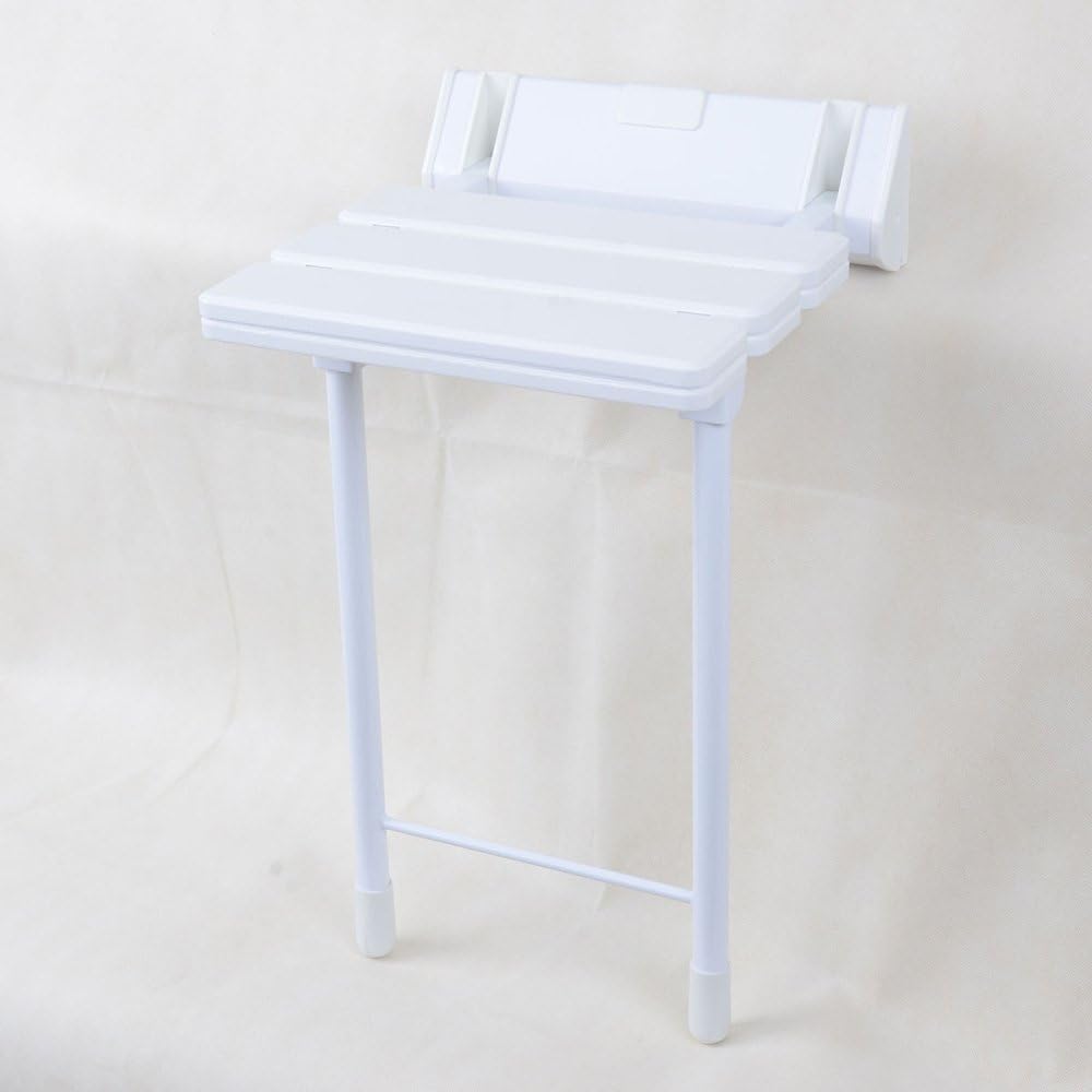 LJHA Chairs Creative Wall-mounted Folding Stool/Safety Aisle Chair/Bathroom Stool 32 * 50 Cm Stools (Color : White)