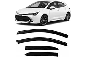 OPTIMAL CO 2019-2026 Tape-on Rain Guards for Toyota Corolla Hatchback Side Window Deflector Visors SE Nightshade XSE Durable Tinted Vent Shade 2020 2021 2022 2023 2024 2025