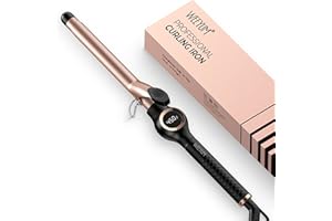 WEEYUM 3/4 Inch Curling Iron, Long Barrel Curling Wand for Hair, Ceramic Tourmaline Hair Curler Dual Voltage