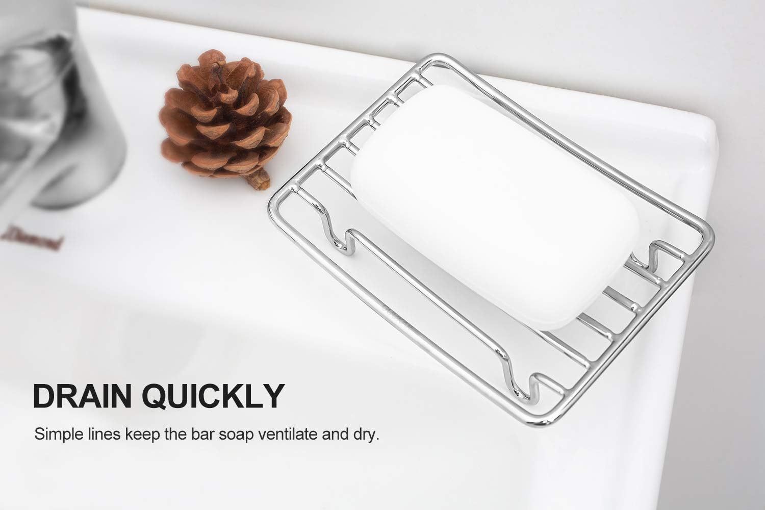 GUUKAR Stainless Steel Bar Soap Dish, Rust Proof Soap Sponge Holder, Self Draining Soap Dishes for Shower, Rv, Tub, Kitchen Sink and Bath: Home & Kitchen
