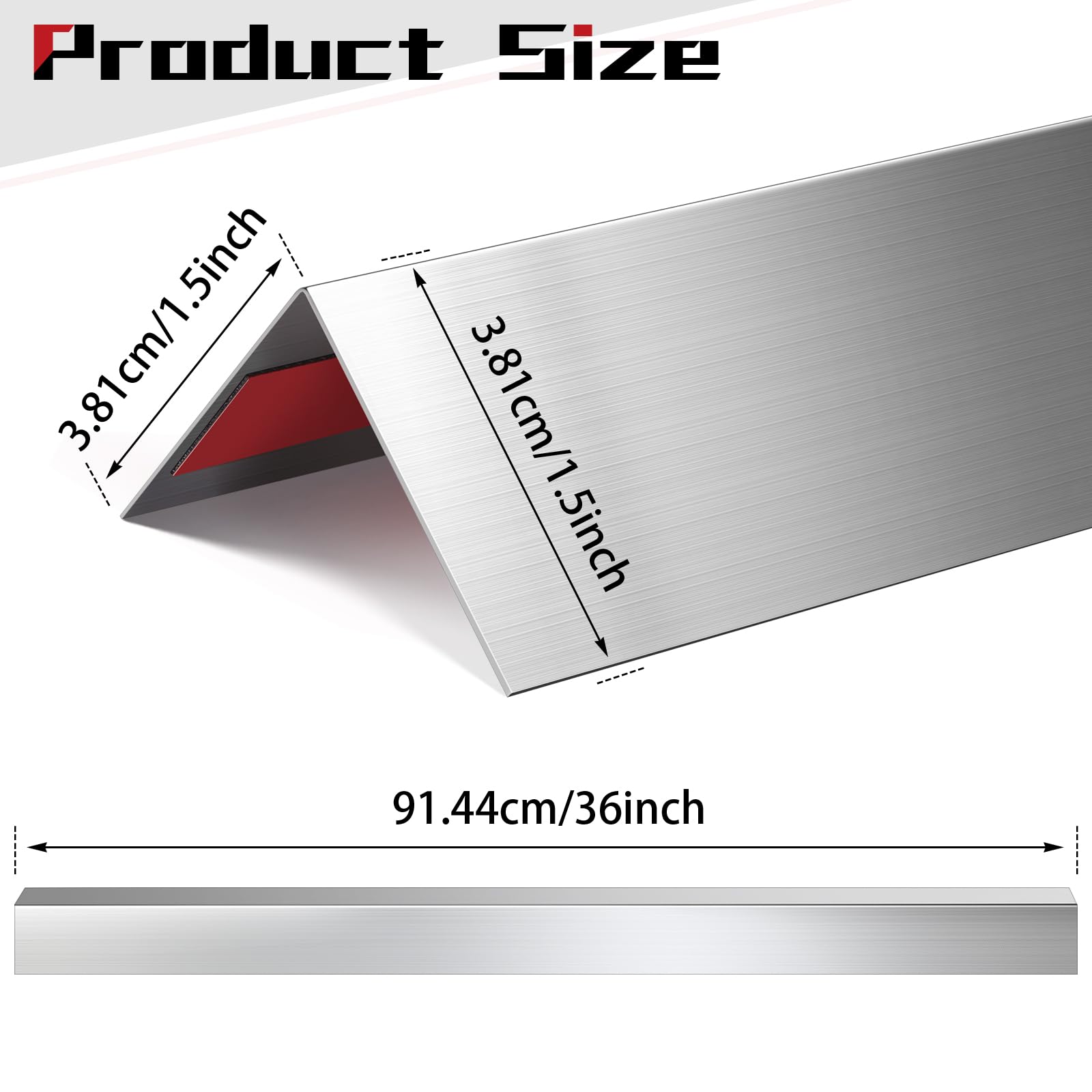 Therwen 10 Pcs Self Adhesive Stainless Steel Corner Guards Wall Corner Protector Pack Metal Corner Trim with 90 Degree Angle for Wall Protection Decoration Accessories (1.5 x 1.5 x 36 Inch)