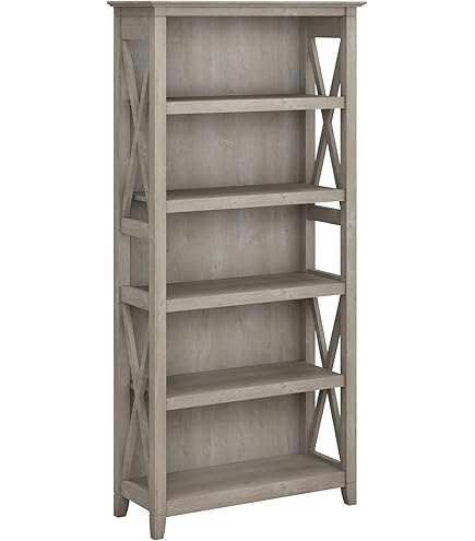 Bush Furniture Key West 5-Shelf Bookcase, Bing Cherry - View #7