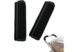 LIXIONGBAO 2Pcs 6.3 * 5.51inches Stroller Handlebar Cover,Pushchair Armrest Handle Protector Cover,Pram Bumper Bar Dustproof Handle Gloves Replacement Removable Universal Protective Case Grip Bar Covers