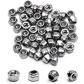 MroMax M2.5 x 0.45mm Lock Nuts, Nylon Insert Hex Locknut for RC Models | 50Pcs, Self-Lock Nylock Nut, 304 Stainless Steel 18-8, Plain Finish, for Drones, 3D Printer, Electronics Repair