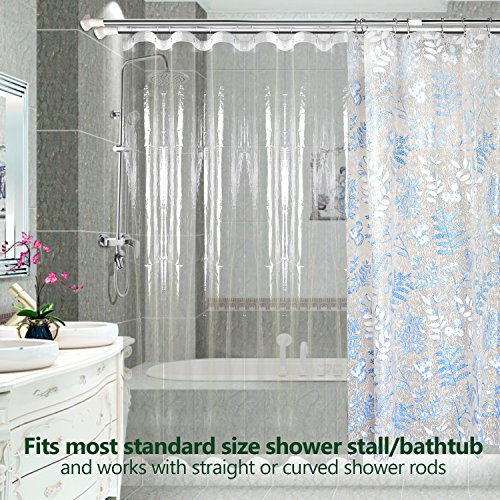 Shower Curtain Liner, Feagar Mold&Mildew Resistant Waterproof Anti-bacterial 72x72 Inch PVC Free, Non Toxic,Eco-Friendly,Odorless Bathroom Set for Bath tub or Shower Stall (Clear Transparent Enhanced) - Thumbnail 5