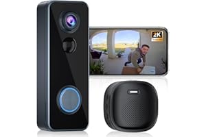 KAMEP Doorbell Camera Wireless, Head-to-Toe Video, 2K HD Live View, Two-Way Talk,Smart Video Doorbell with Chime,no Subscription,Battery Powered,Motion Detection &Alerts,Works with Alexa &Google(2.4G WiFi)