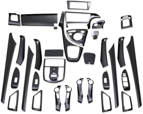 Amazon Rambo インテリアパネル プリウス30系 Zvw30 3d立体 内装パネル ウッドパネル ピアノブラック 33ｐ インテリアパネル 車 バイク