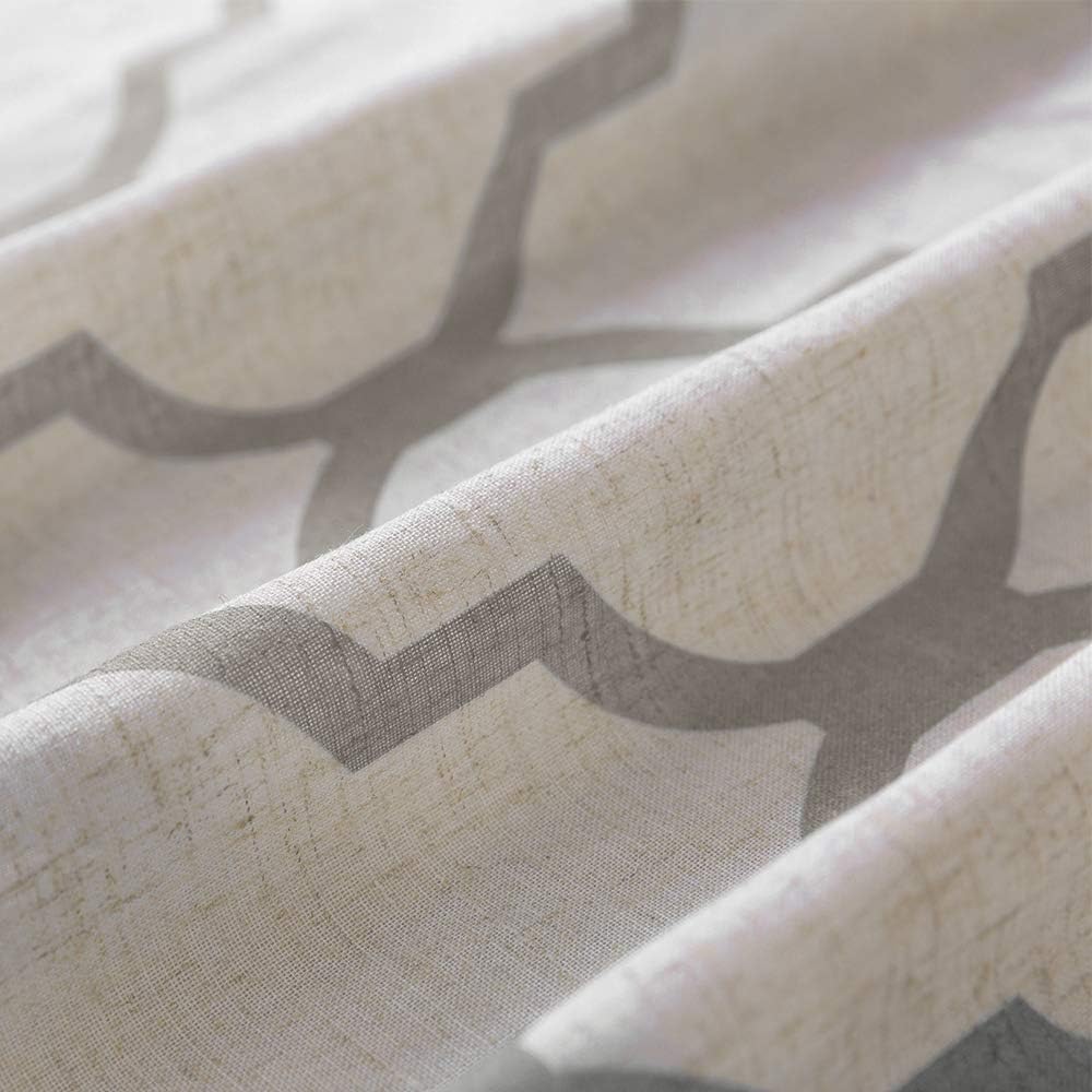 jinchan Moroccan Tile Tablecloth Linen Textured for Kitchen Geometric Trellis Printed Table Cover for Wedding Party Banquet Decoration 1 Panel 72" L Soft Grey: Home & Kitchen