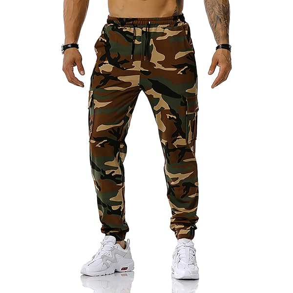 Amazon.com: Mens Camo Joggers Pants Drawstring Casual Camouflage