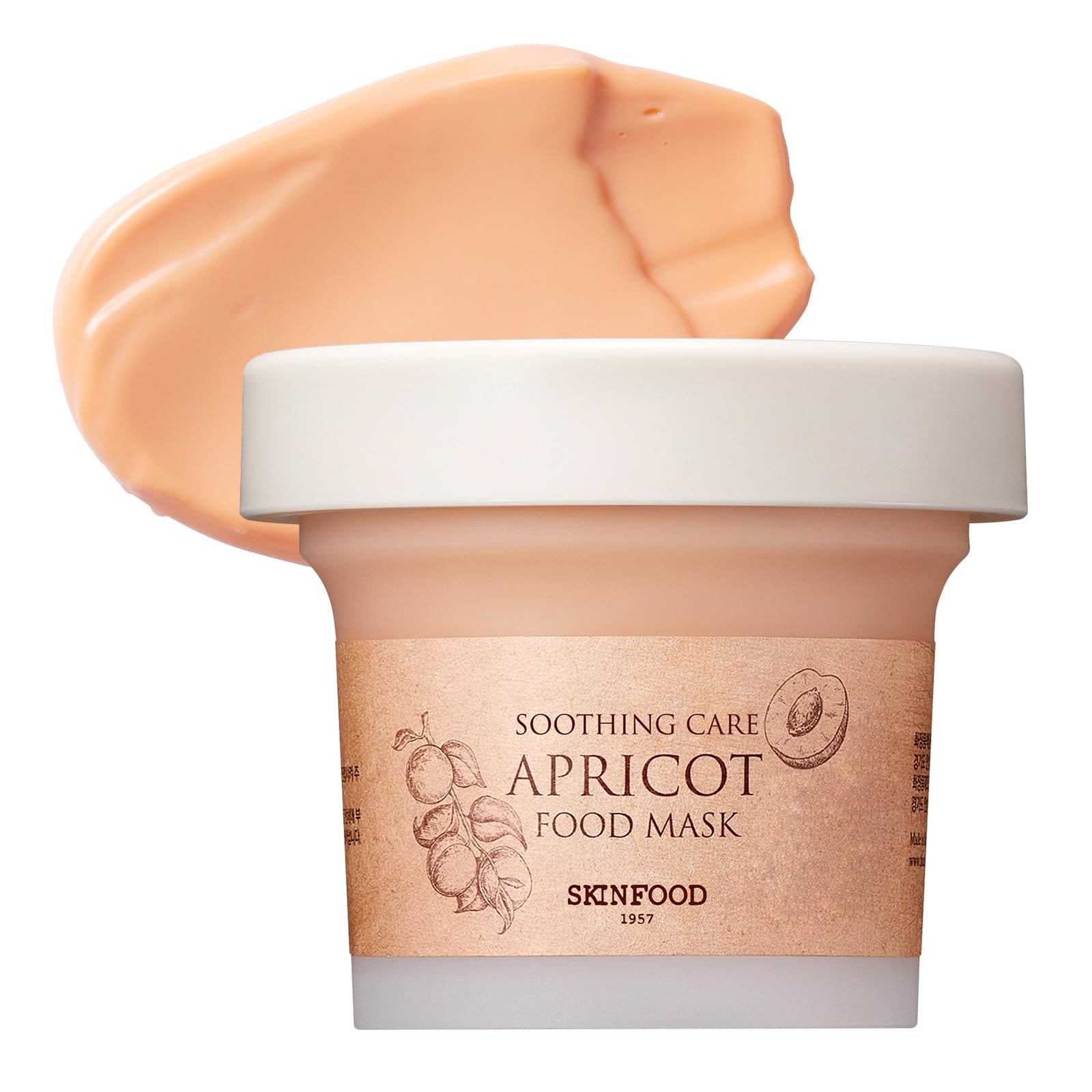 SKINFOOD Mask Apricot "Trouble Care" 120g - Facial Pore Clearing and Body Skin Soothing - Wash Off Face Masks w/Pink Calamine for Healthy, Clear & Smooth Skin - Shower-Proof Texture (4.23 oz)