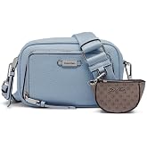 Calvin Klein Women's Zulle Camera Bag Crossbody Handbag | Vegan Leather, Exterior Zip Pocket, Interior Zip Pocket, Hands Free, Everyday