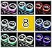 Carmoni Led Car Cup Holder Mat Pad Waterproof Bottle Drinks Coaster Built-in Vibration Automatically Turn On at Dark Universal 8-Color Light 2-Packs