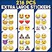 Ivenf Extra Large Fun Emoji Face Stickers, Teacher Reward Stickers for Prizes, Kids Party Supplies Favors Decoration Games, 36 Sheets 216 Pcs