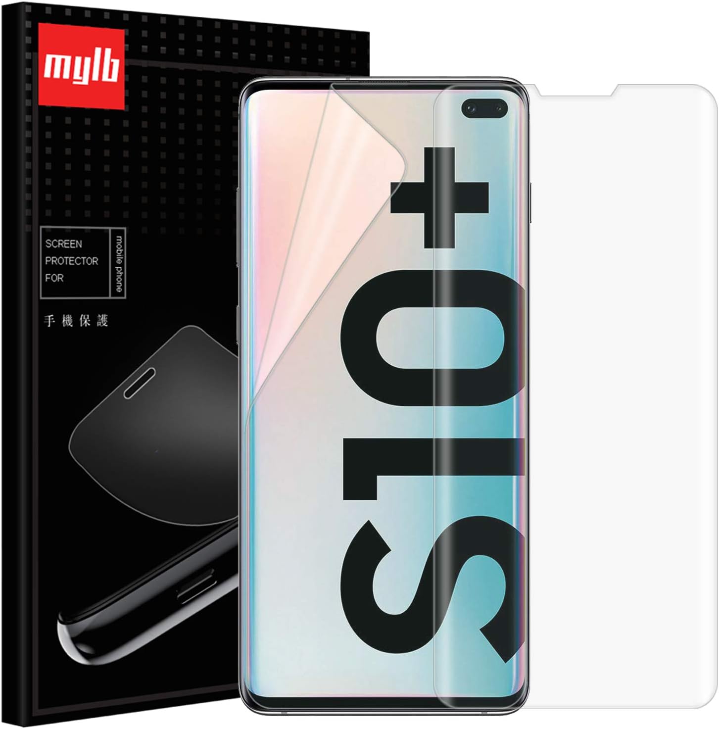 Mylboo Screen Protector For Samsung Galaxy S10 Plus,[2 Pack] latest generation of protective film technology, Slim Soft TPU Full Cover Screen Protector for Samsung Galaxy S10 Plus