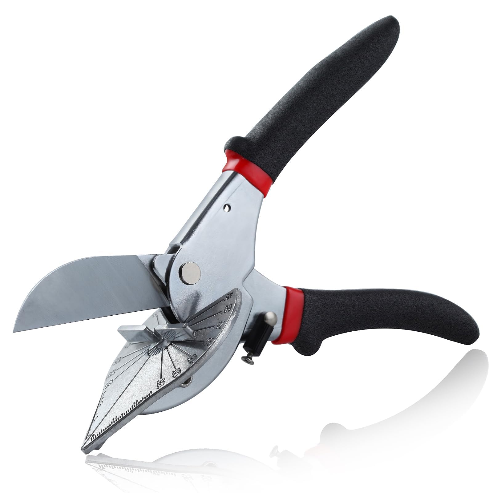 SPEEDWOX Multi Angle Miter Shears Cutter 45 Degree to 135 Degree Miter Cutter Hand Shear Trim Cutter Hand Tool Quarter Round Cutting Tool for Vinyl Wood Molding Trim Soft Wood Plastic PVC and More