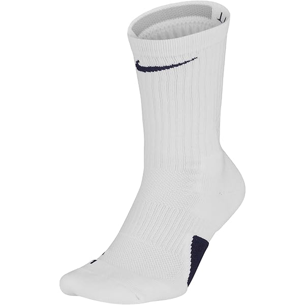 white nike socks with navy swoosh
