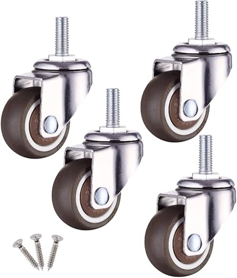 Amazon Co Jp 家具用キャスター キャスターホイール家具用キャスター Tprゴム製ネジ付きステムキャスター ブレーキロック付き 機械用 サイレントキャスター ホーム キッチン