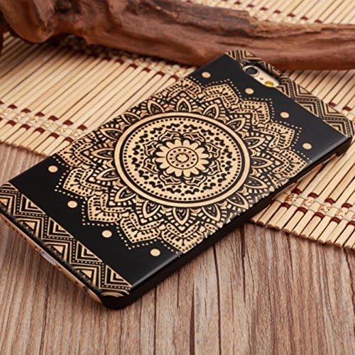 QDAOT iPhone 7 Case, Maple Wood Cases For iPhone7 Handmade Wooden Cases Craved Compared With Hard PC[Shockproof][Drop Protection]for Apple 7 (Lotus)